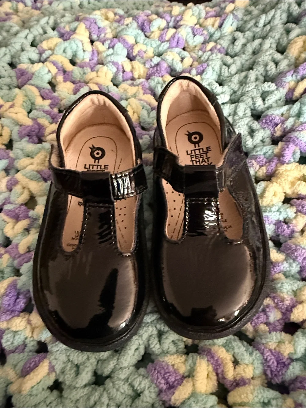 Girls' Black Patent T-Strap Dress Shoes